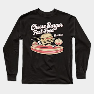 Cheese Burger Fast Food Favorite Long Sleeve T-Shirt